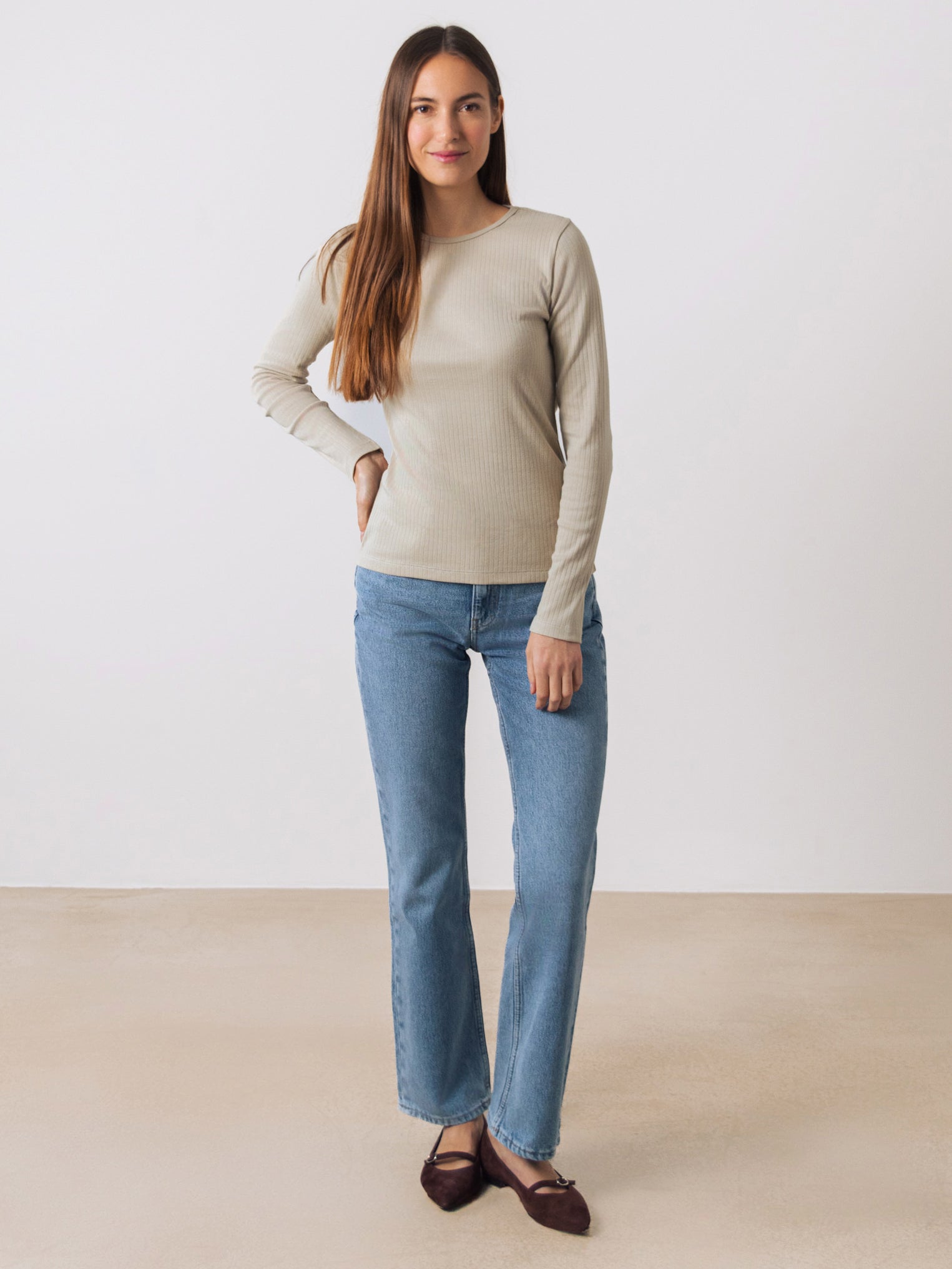 Geribde longsleeve
