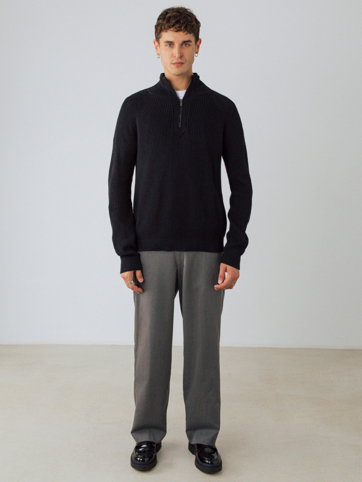 Half-Zip-Strick