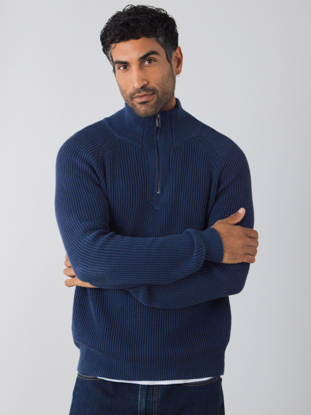 Half-Zip-Strick