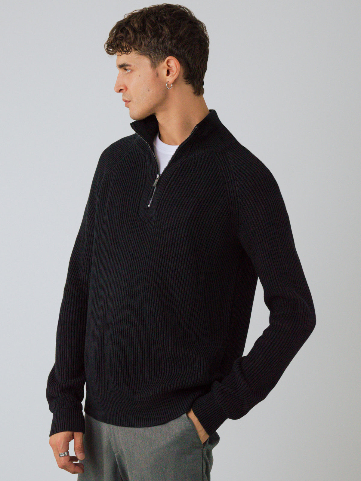 Half-Zip-Strick