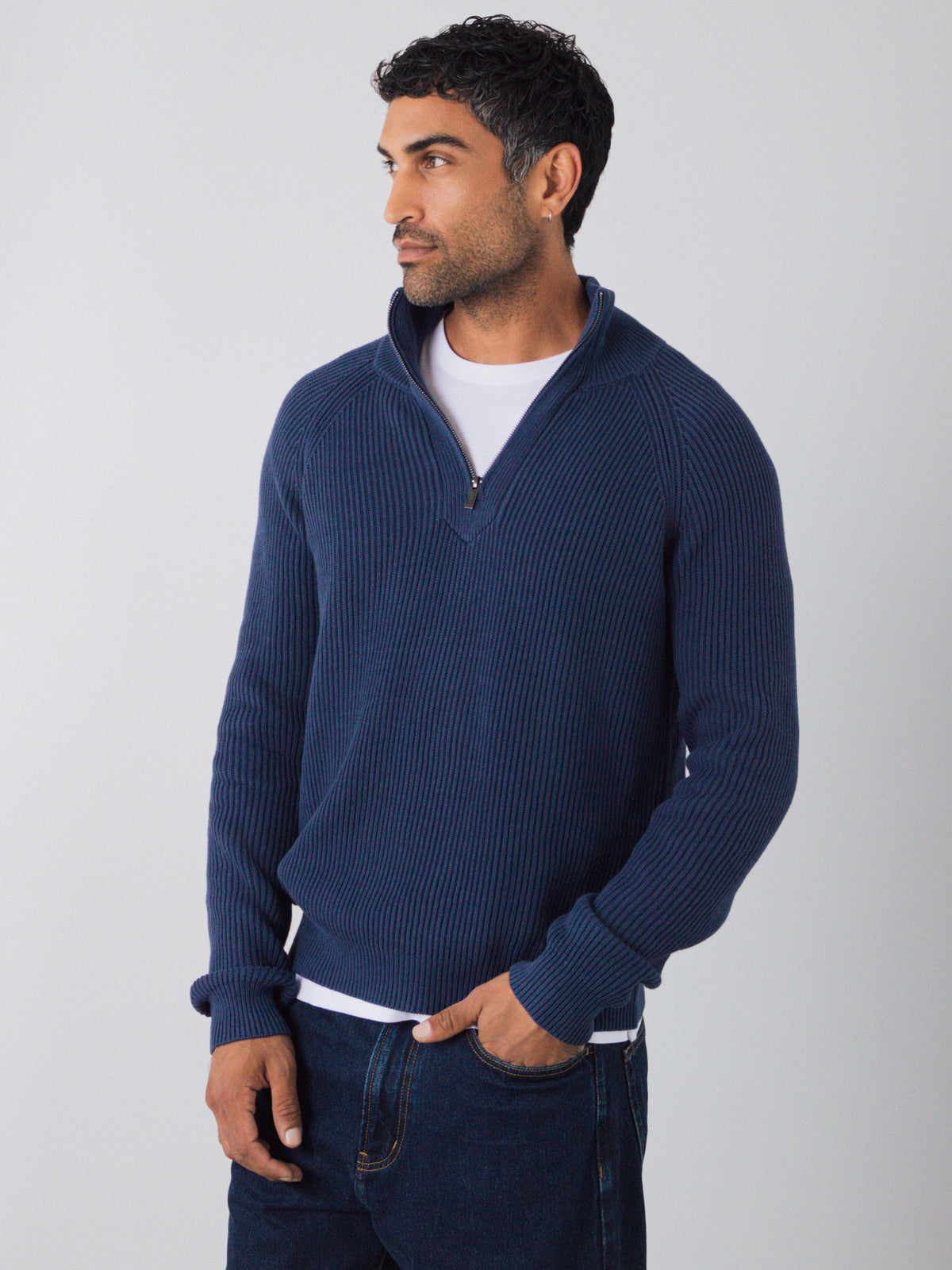 Half-Zip-Strick