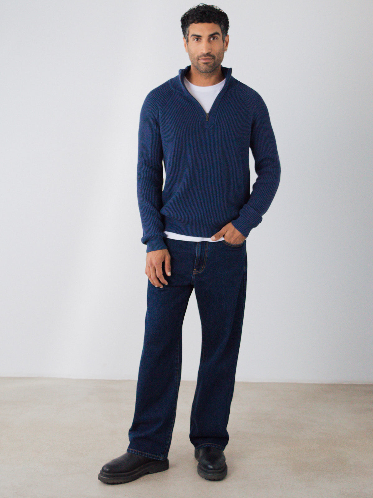 Half-Zip-Strick