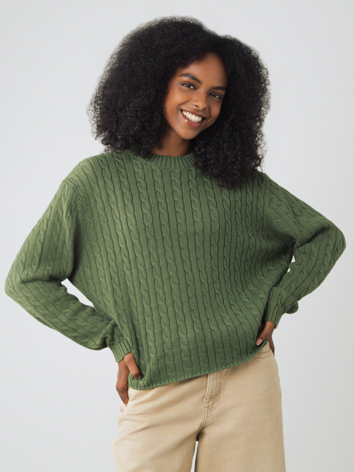 Zopfstrickpullover